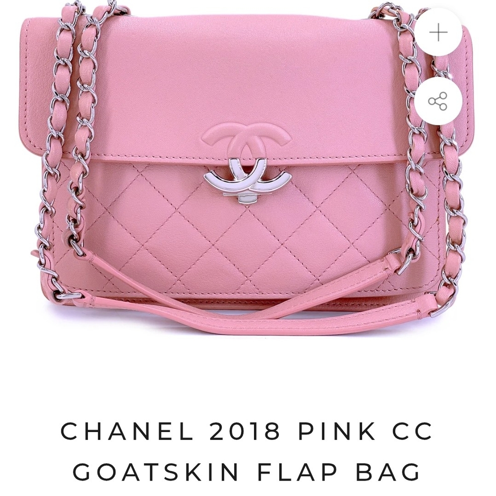 Authentic Chanel Pink Crossbody Bag with Quilted Leather